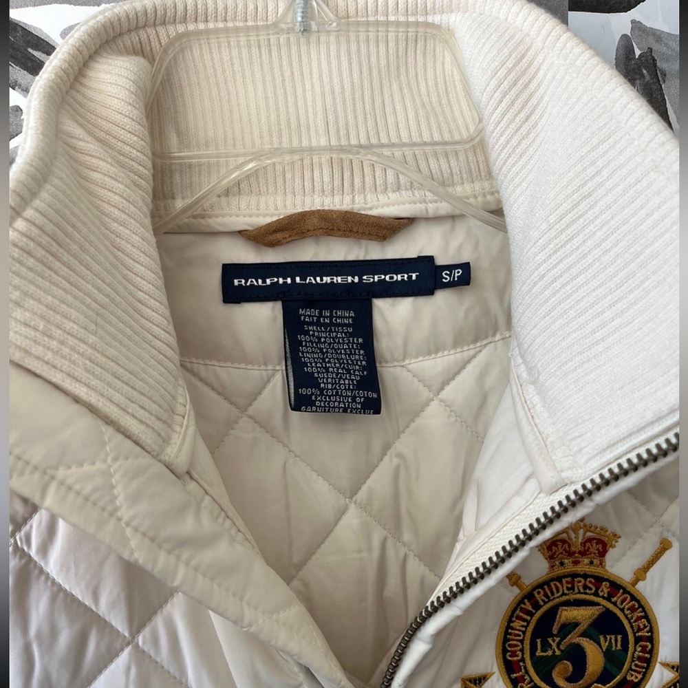 Ralph Lauren Sport Women's Cream Quilted Puffer Jacket